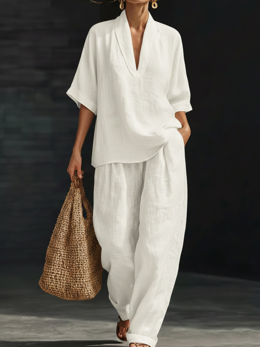 ✨✨Last Day 49% OFF🎁Casual And Cozy Minimalist Linen Two-piece Set