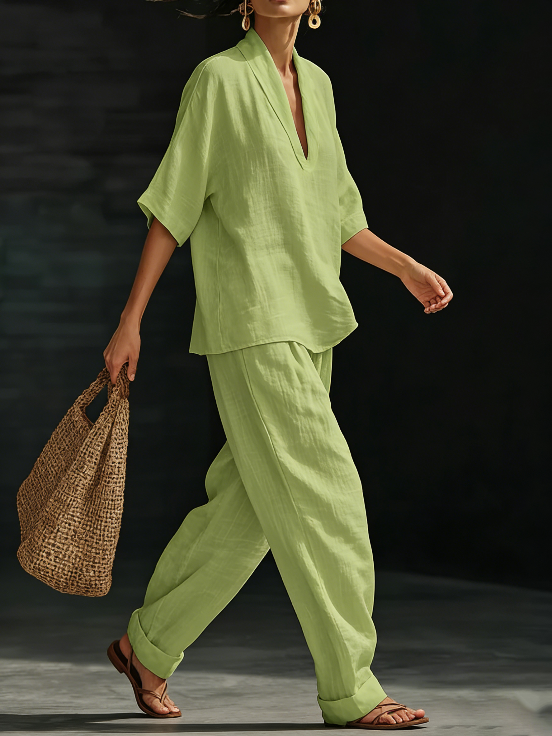 ✨✨Last Day 49% OFF🎁Casual And Cozy Minimalist Linen Two-piece Set