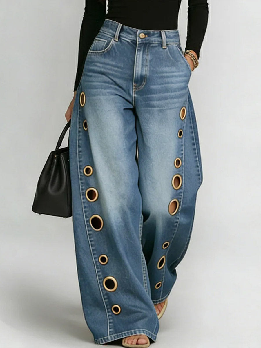 ✨✨LAST DAY SAVE 49% ⏰Women's New High-waisted Casual Loose Wide-leg Jeans