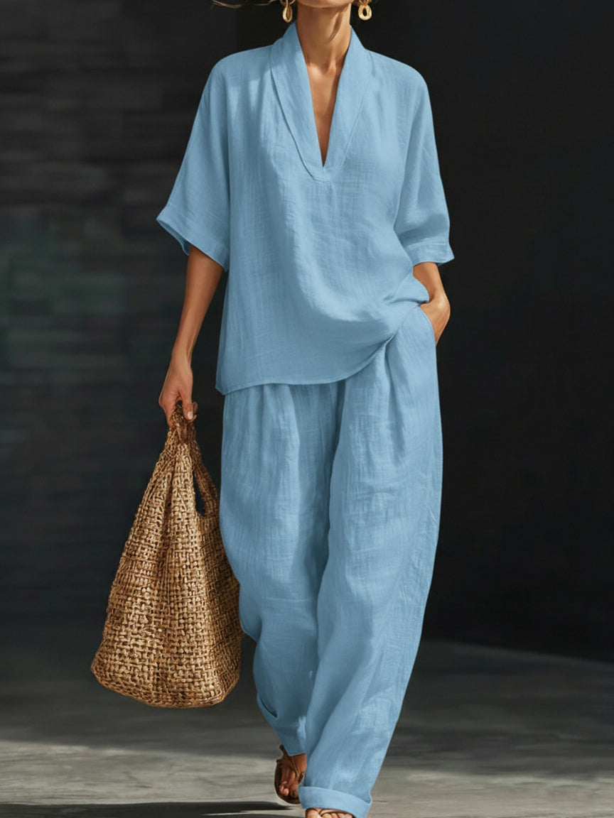 ✨✨Last Day 49% OFF🎁Casual And Cozy Minimalist Linen Two-piece Set